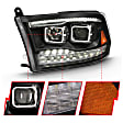 111441 Driver and Passenger Side Halogen Headlight, With bulb(s), Clear Lens, Black Interior, Projector Series