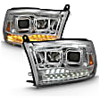 111442 Driver and Passenger Side Halogen Headlight, With bulb(s), Clear Lens, Chrome Interior, Projector Series
