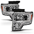 111444 Driver and Passenger Side Halogen Headlight, With bulb(s), Clear Lens, Chrome Interior, Projector Series