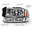 111455 Driver and Passenger Side Halogen Headlight, With bulb(s), Clear Lens, Chrome Interior, Crystal Series