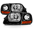 111460 Driver and Passenger Side Halogen Headlight, With bulb(s), Clear Lens, Black Interior, Crystal Series
