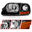 111460 Driver and Passenger Side Halogen Headlight, With bulb(s), Clear Lens, Black Interior, Crystal Series