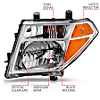 111463 Driver and Passenger Side Halogen Headlight, With bulb(s), Clear Lens, Chrome Interior, Crystal Series