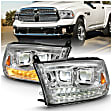 111465 Driver and Passenger Side LED Headlight, With bulb(s), Clear Lens, Chrome Interior, Projector Series