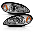 111472 Driver and Passenger Side Halogen Headlight, Without bulb(s), Clear Lens, Chrome Interior, Crystal Series