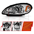 111472 Driver and Passenger Side Halogen Headlight, Without bulb(s), Clear Lens, Chrome Interior, Crystal Series