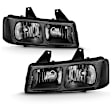 111474 Driver and Passenger Side Halogen Headlight, With bulb(s), Smoked Lens, Chrome Interior, Crystal Series