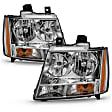 111475 Driver and Passenger Side Halogen Headlight, With bulb(s), Clear Lens, Chrome Interior, Crystal Series