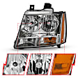 111475 Driver and Passenger Side Halogen Headlight, With bulb(s), Clear Lens, Chrome Interior, Crystal Series