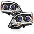 111476 Driver and Passenger Side Halogen Headlight, With bulb(s), Clear Lens, Chrome Interior, Crystal Series