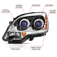 111476 Driver and Passenger Side Halogen Headlight, With bulb(s), Clear Lens, Chrome Interior, Crystal Series
