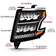 111478 Driver and Passenger Side LED Headlight, With bulb(s), Clear Lens, Black Interior, LED Series