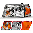 111484 Driver and Passenger Side Halogen Headlight, With bulb(s), Clear Lens, Chrome Interior, Crystal Series