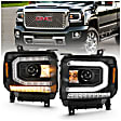 111485 Driver and Passenger Side HID/Xenon Headlight, Without bulb(s), Clear Lens, Black Interior, Projector Series