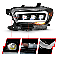 111496 Driver and Passenger Side LED Headlight, With bulb(s), Clear Lens, Black Interior, Projector Series