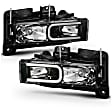 111498 Driver and Passenger Side Halogen Headlight, With bulb(s), Clear Lens, Black Interior, Crystal Series