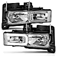 111499 Driver and Passenger Side Halogen Headlight, With bulb(s), Clear Lens, Chrome Interior, Crystal Series