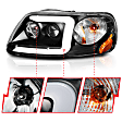 111503 Driver and Passenger Side LED Headlight, With bulb(s), Clear Lens, Black Interior, Projector Series