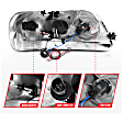 111503 Driver and Passenger Side LED Headlight, With bulb(s), Clear Lens, Black Interior, Projector Series