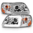 111504 Driver and Passenger Side LED Headlight, With bulb(s), Clear Lens, Chrome Interior, Projector Series