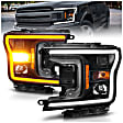 111509 Driver and Passenger Side LED Headlight, With bulb(s), Clear Lens, Black Interior, Projector Series