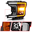 111509 Driver and Passenger Side LED Headlight, With bulb(s), Clear Lens, Black Interior, Projector Series