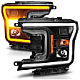 111509 Driver and Passenger Side LED Headlight, With bulb(s), Clear Lens, Black Interior, Projector Series