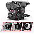 111509 Driver and Passenger Side LED Headlight, With bulb(s), Clear Lens, Black Interior, Projector Series
