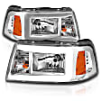 111512 Driver and Passenger Side LED Headlight, With bulb(s), Clear Lens, Chrome Interior, Crystal Series
