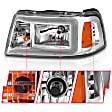 111512 Driver and Passenger Side LED Headlight, With bulb(s), Clear Lens, Chrome Interior, Crystal Series
