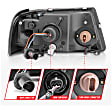 111512 Driver and Passenger Side LED Headlight, With bulb(s), Clear Lens, Chrome Interior, Crystal Series