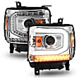 111514 Driver and Passenger Side Halogen Headlight, With bulb(s), Clear Lens, Chrome Interior, Projector Series