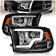 111515 Driver and Passenger Side Halogen Headlight, With bulb(s), Clear Lens, Black Interior, Crystal Series, Only Fits Models With Factory Dual Headlights, Single 9008 Bulbs.