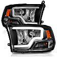 111515 Driver and Passenger Side Halogen Headlight, With bulb(s), Clear Lens, Black Interior, Crystal Series, Only Fits Models With Factory Dual Headlights, Single 9008 Bulbs.