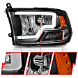 111515 Driver and Passenger Side Halogen Headlight, With bulb(s), Clear Lens, Black Interior, Crystal Series, Only Fits Models With Factory Dual Headlights, Single 9008 Bulbs.