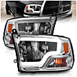 111516 Driver and Passenger Side LED With bulb(s), With Light Bar; Only Fits Factory Quad Headlight Models, Clear Lens, Chrome Interior, Crystal Series