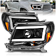 111517 Driver and Passenger Side LED Headlight, With bulb(s), Clear Lens, Black Interior, Projector Series