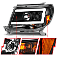 111517 Driver and Passenger Side LED Headlight, With bulb(s), Clear Lens, Black Interior, Projector Series