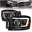 111524 Driver and Passenger Side Halogen Headlight, With bulb(s), Clear Lens, Black Interior, Crystal Series