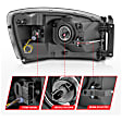 111524 Driver and Passenger Side Halogen Headlight, With bulb(s), Clear Lens, Black Interior, Crystal Series