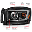 111524 Driver and Passenger Side Halogen Headlight, With bulb(s), Clear Lens, Black Interior, Crystal Series