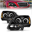 111530 Driver and Passenger Side Halogen Headlight, With bulb(s), Clear Lens, Black Interior, Projector Series