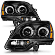 111530 Driver and Passenger Side Halogen Headlight, With bulb(s), Clear Lens, Black Interior, Projector Series