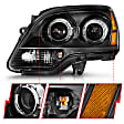 111530 Driver and Passenger Side Halogen Headlight, With bulb(s), Clear Lens, Black Interior, Projector Series