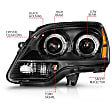 111530 Driver and Passenger Side Halogen Headlight, With bulb(s), Clear Lens, Black Interior, Projector Series