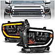 111531 Driver and Passenger Side Halogen/LED Combo Headlight, With bulb(s), Clear Lens, Black Interior, Crystal Series