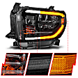 111531 Driver and Passenger Side Halogen/LED Combo Headlight, With bulb(s), Clear Lens, Black Interior, Crystal Series