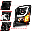 111535 Driver and Passenger Side Halogen/LED Combo Headlight, With bulb(s), Clear Lens, Black Interior, Projector Series