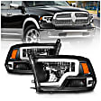 111539 Driver and Passenger Side LED Headlight, With bulb(s), Clear Lens, Chrome Interior, Projector Series