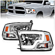 111540 Driver and Passenger Side LED Headlight, With bulb(s), Clear Lens, Chrome Interior, Projector Series